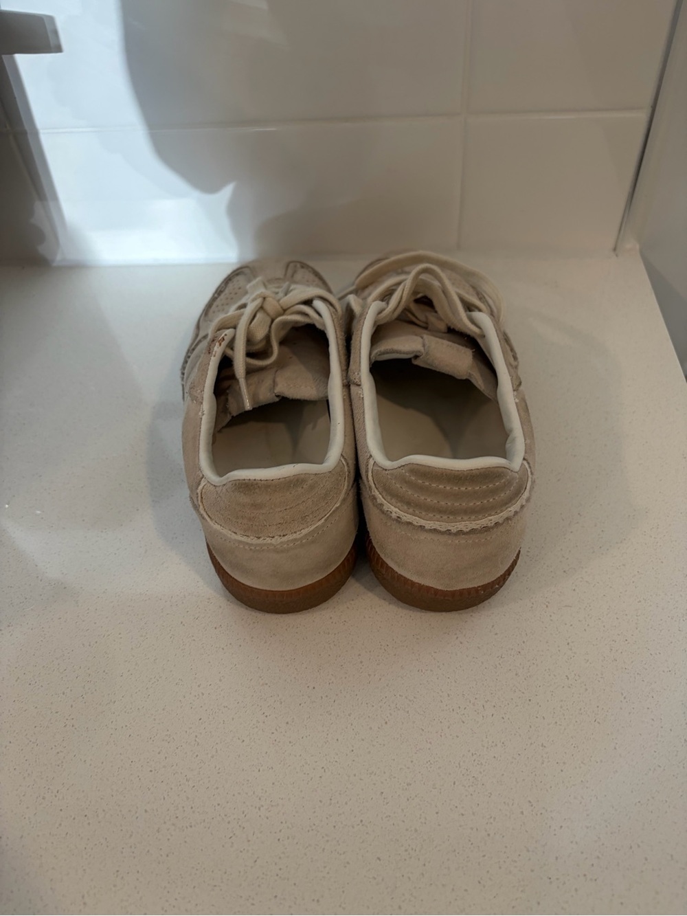ALOHAS Beige Suede Lace-Up Sneakers - Picture 4 of 6